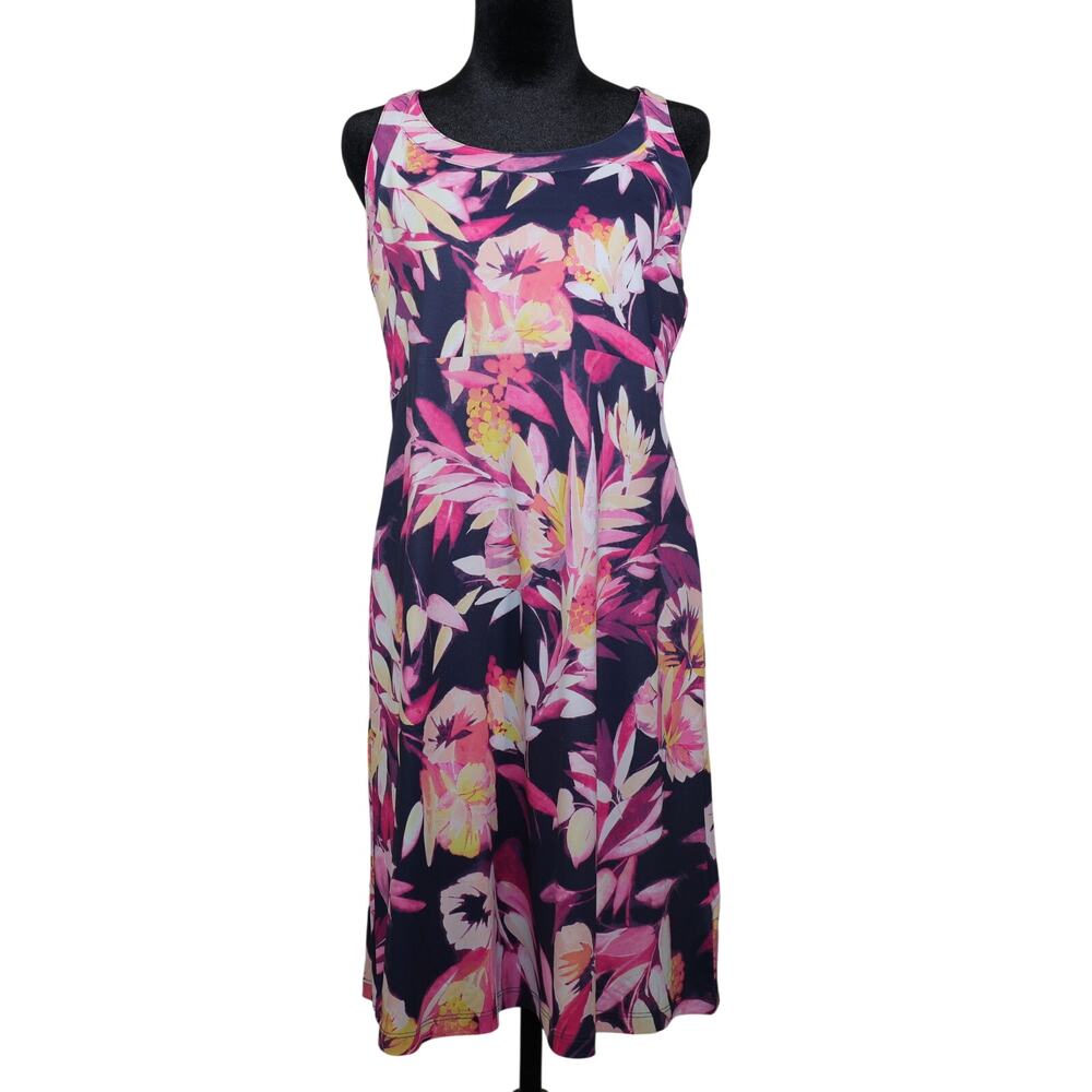 Columbia Cold Bay Floral Sport Tank Dress - Womens Medium - Black / Pink- NWT